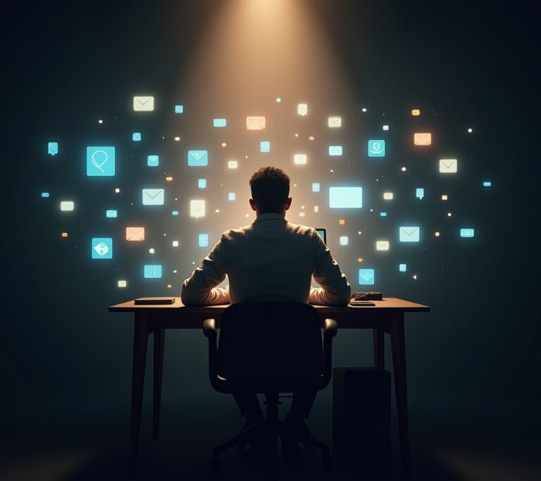 Person working in quiet outdoor garden office