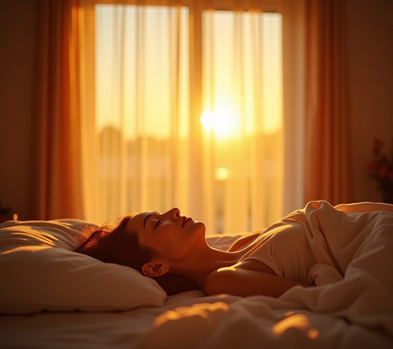 Person facing sunrise on open field