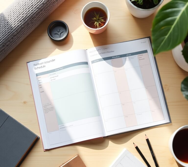 Weekly planner with rest blocks highlighted