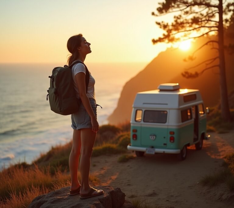 Couple arriving at countryside cabin with bags